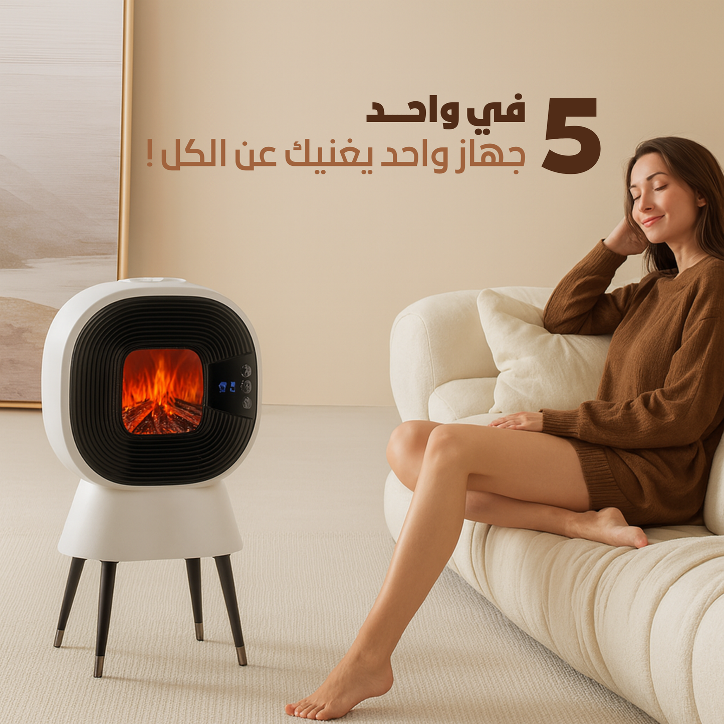 مدفأة ذكية بتقنية التدفئة المزدوجة