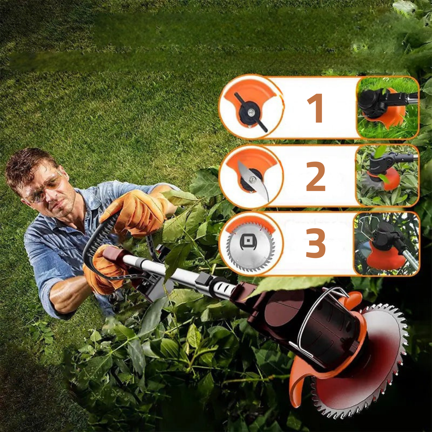 آلة تشذيب العشب اللاسلكية-مع بطاريتين